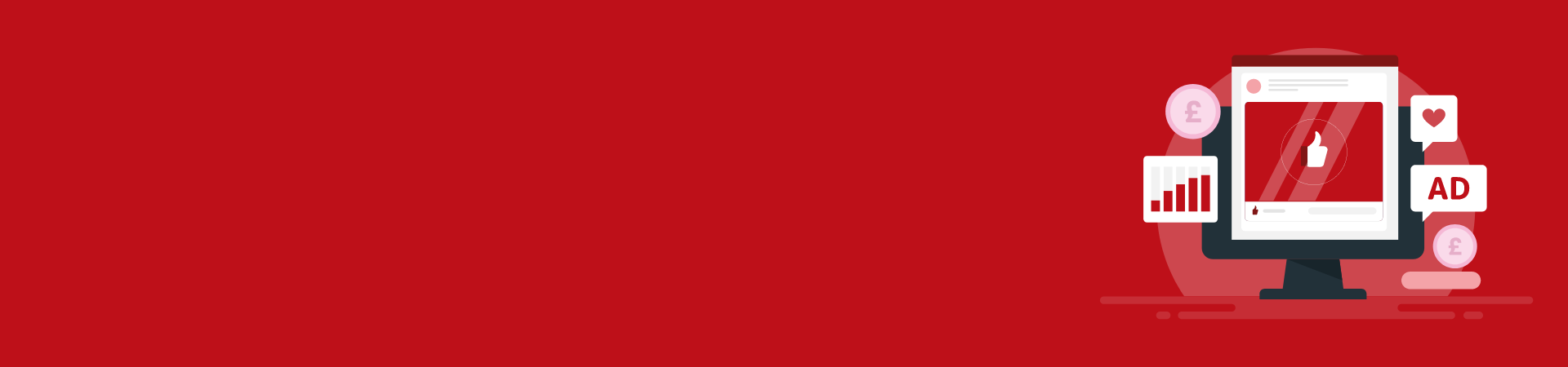 Graphic showing a Facebook Ad on a screen