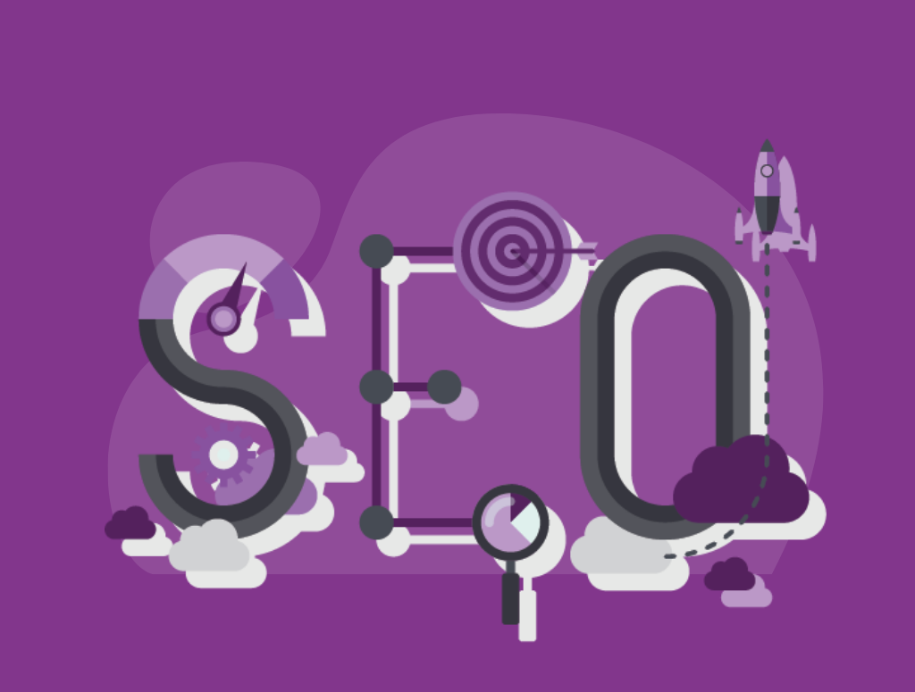 Graphic showing 'SEO' written