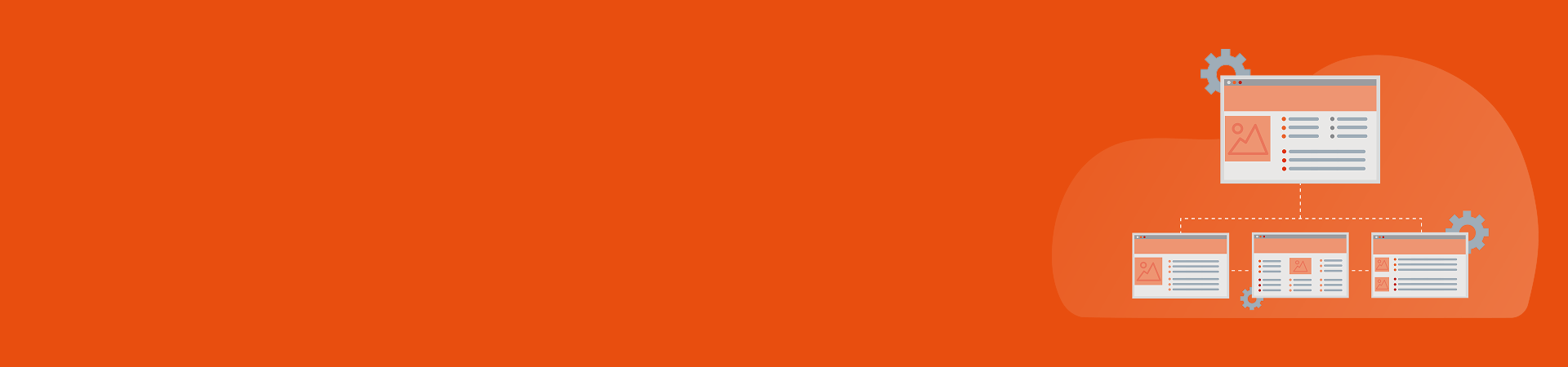 Graphic illustrating a main website connected to multiple subpages