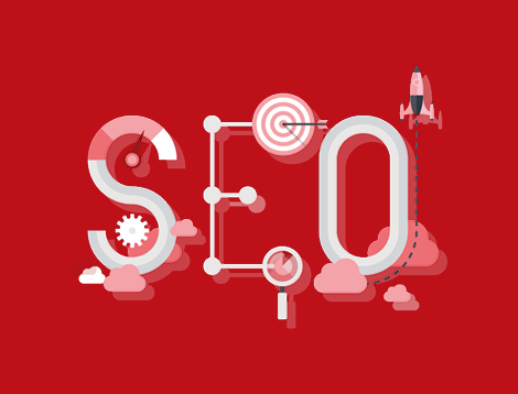 Graphic displaying the letters “SEO”