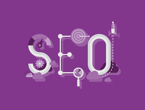 Graphic displaying the letters “SEO”